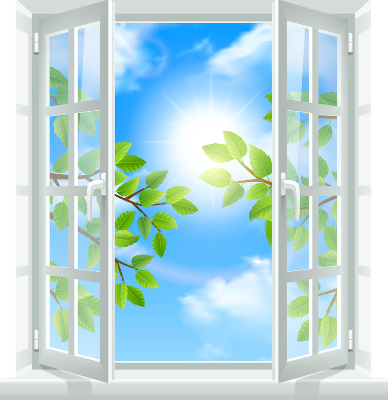 opening window and sky graphic